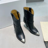 Pointed Toe Thigh High Boots for Women Sexy Rivet Stud Slip On Women's High Boots Tassel Decor Spike High Heel Botas