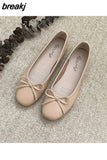 Brand Flats Ballet Women Shoes Classic Round Toe Flat Ballerina Female Bow Casual Slip On Loafer Soft Moccasin Fashion