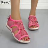 New Fashion Women Sports Sandlas Outdoor Beach Flats Comfortable Round Toe Breathable Plus Size Light Casual Shoes of