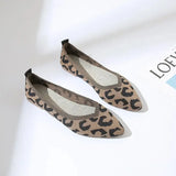 Women Pointed Toe Shallow Flat Shoes Mesh Loafers Soft Bottom Ballet Flats Classic Moccasins Knit Dress Shoes