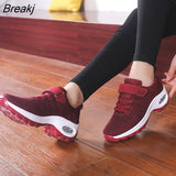 Women Shoes Flat Platform Mesh Sneakers Air Cushion Walking Shoes Black Casual Flats Fashion Women Tenis Female Footwear
