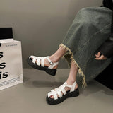 Women's Sandals Summer Breathable Comfortable Designer Woman Round Toe Thick Bottom Waterproof Platform Roman