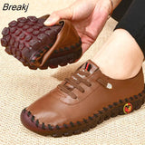 Loafers Women's Casual Shoes 2022 New Summer Leather Flats Comfortable Slip on Mom Shoe Plus Size Oxfords Mujer