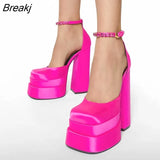 Fashion Women Pumps Retro Mary Janes Chunky Heels Sandals Spring Platform Dress Party Wedding Basic Shoes Woman Big