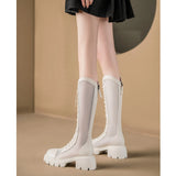 Breakj Net Boots In 2023 New Soft Leather, Breathable Platform Sandals, Tied With Mesh Knight