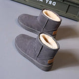 Plus Velvet PU Waterproof Mid-Tube Snow Boots Thickened Warm Women's Boots 35-40 Flat-Heeled Cotton Shoes Botas