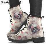 Print Autumn Lady High Top Skull Pattern Boot 2022British PU Women's Fashion Cool Work Boots zapatillas mujer