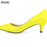 Sexy Pointed Toes 5cm Low Med Kitten High Heels Women Pumps Shoes Spring Brand Design Dress Wedding Shoes Big Size