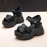 Women Sandals Platform Ladies Shoes Women Hook&Loop Summer Fashion Designer Female Sandals Sandalias Mujer High Heels