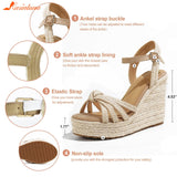 Platform Sandals For Women Wedges Ankle Strap Open Toe Espadrille Wedge Summer Women Sandals Shoes Great