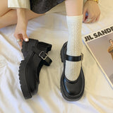 Women's Shoes Platform Casual Female Sneakers Oxfords Round Toe British Style Clogs Leather On Heels Summer Preppy Cotton