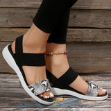 Print Wedge Sandals for Women Summer 2023 Fashion Non Slip Beach Shoes Woman Lightweight Causal Sports Sandalias