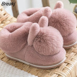 Slippers Women Cute Winter Warm Slipper Couple Indoor Home Plush Shoes Ladies Comfort Soft Shoes Women Rabbit