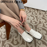 Split Toe Flats Shoes Women Slip On Casual Loafer Chunky Heel British Oxford Shoes 2023 Autumn Footwear Zapatos De