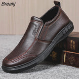 Men's Shoes 2023 Leather Shoes Men's Business Casual Leather Shoes Spring and Autumn Soft Sole Dad Shoes Non-slip Driving