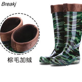 Men's Safety Work Rainboots PVC Waterproof Water Shoes Winter Wellies Autumn Non-Slip Knee-High Rain Boots Male Rubber