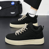 Men's Canvas Shoes Fashion Spring Solid High Top Vulcanized Shoes Men Flat Design Casual Sneakers Man Board