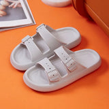 Adjustable Buckle Platform Slippers Women Non Slip Home Cloud Slipper Woman Eva Soft Sole Pillow Slides Sandals
