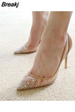 Shoes pointed toe glitter rhinestone stiletto sexy 12cm high heel wedding party dating pumps 8cm 10cm SJ007