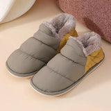 2023 Winter Warm Home Slippers Women Plush Waterproof Cotton Foot Slipper Female Indoor Outdoor Flat Couple Shoes