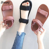 Women's Versatile Flat Beach Shoes 2023 Summer New Fashion Outwear Roman Shoes Womens