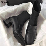 high heel temperament thin boots literary retro Korean version of the hosiery boot