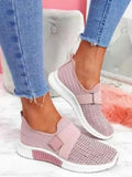 Women 2023Summer Fly Weave Rhinestone Flats Shoes Women Fashion Plus Size Sneakers Women Platform Casual Sport