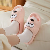 Indoor Cotton Dog Slippers Flat Women Men Bathroom Slides Couples Summer Shoes Soft EVA Non-slip Funny Beach Flip