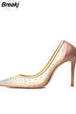 Shoes pointed toe glitter rhinestone stiletto sexy 12cm high heel wedding party dating pumps 8cm 10cm SJ007