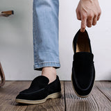 Breakj New Shallow Mouth Loafers Male Fur A Foot Pedal Small Leather Shoes Frosted Flat Sole Foot Shoes
