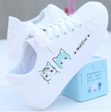 Spring Autumn Fashion Women Running Shoes White Breathable Embroidered Flower Lace-Up Casual Sneakers Zapatos De