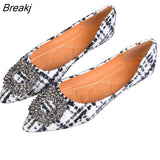 Summer Women Shoes Luxury Brand Women Flats Pointed toe Office Ladies Plaid Shoes Woman Boat Shoes Big Size 42