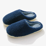 Soft Home Slippers for Women Flat Heels Faux Fur Indoor Couples Shoes 2023 Winter Comfortable Warm Cotton Slippers