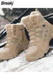 Men's Military Boot Combat Mens Ankle Boot Tactical Big Size 46 Warm Fur Army Boot Male Shoes Work Safety Shoes Motocycle