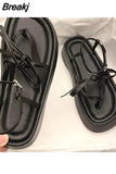 Sandals Woman Leather Low-heeled Rubber Rome Slides Hoof Heels Fabric Low Sandals Woman Leather Low-heeled Slides Rome