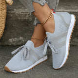 Knitting Flat Sneakers Woman Lightweight Slip On Walking Running Shoes for Women Spring Autumn 2024 Tenis