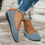 Women's Flats Shoes Spring and Autumn New Fashion Round Toe Shallow Shoes Comfortable Breathable Mesh Casual Barefoot