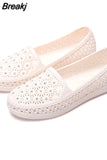 Shoes Women Hollow Out Slip on Casual Nurse Shoes Summer Loafers Female Sandals Shallow Beach Breathable Zapatos