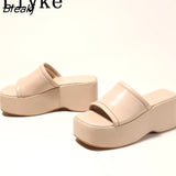 Punk Open Toe Platform High Heels Beach Slippers Female Summer Orange Green Wedges Shoes For Women Sandals Flip