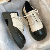 Shoes Ladies Oxfords Women's Clogs Platform Modis British Style Female Footwear Soft 2024 Leather Creepers Cute Cross