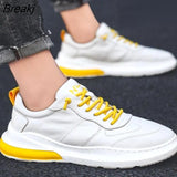 Sneakers Leather Casual Shoes Men Breathable Classic Black White Male Shoes Platform Skateboard Shoes 2021 New