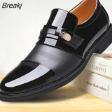 Brand PU Leather Fashion Men Business Dress Loafers Pointed Toe Black Shoes Oxford Breathable Formal Wedding Shoes