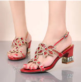 The Summer Of 2024, The New Water Drill Sandals And Slippers Are Fashionable For Women To Wear Middle Heels With Comfortable, Non-Skid And Thick