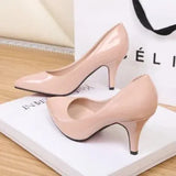 Patent Leather High Heels 10 Cm Thin Heels White Dress Party Pumps 2023 Autumn New Fashion Single Shoe Elegant Womens