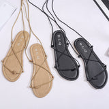 Strappy Sandals, 2024 Women's Summer New Cross One-line Sandals, Fashion Casual Beach Women's