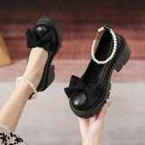 lolita Mary Jane Shoes platform shoes Women Spring Solid Color Thick Bottom Light Leather Shoes Tacones Plataforma