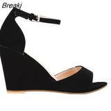 Women's Open Toe Ankle Strap Buckle Wedge High Heels Sandals Party Wedding Dress Ladies Sexy