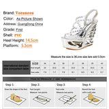 Nightclub Transparent Super High Heeled Shoes Diamond Rivet PVC Band Fashion Sandals Summer Hollow Out Wedge Women's