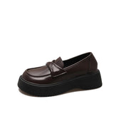 Style Thick-Soled Leather Shoes Autumn 2023 New One-Foot Jk Single Shoes Muffin Bottom Love Shoes Round