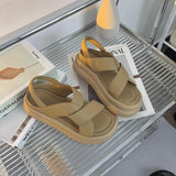 Cross Open-toed Sandals Women's 2024 Summer New Thick Sole Fashion Beach Roman